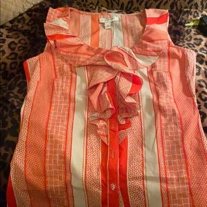 Banana Republic sleeveless ruffle blouse